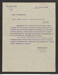 Nachlass Franz Steindachner, Brief von Links John Mac an Franz Steindachner (31.07.1906), Inv.Nr. 321.02, Seite 1